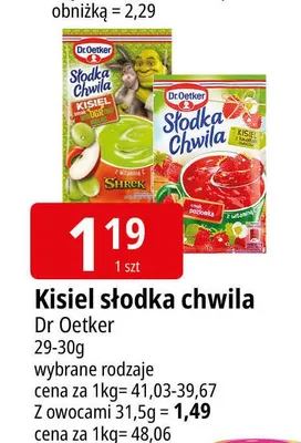 Kisiel Słodka Chwila z owocami Dr. Oetker promocja w Leclerc