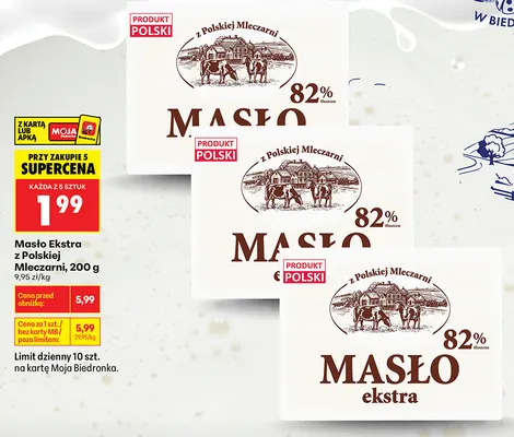 Masło ekstra z Polskiej Mleczarni Mlekovita promocja w Biedronka