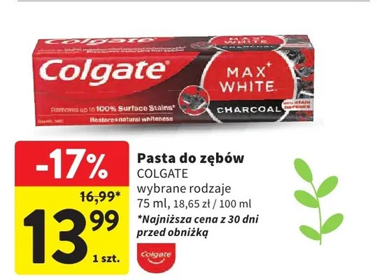 Pasta do zębów wybrane rodzaje promocja w Intermarche