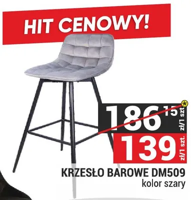 Krzesło barowe DM509 kolor szary promocja w Merkury Market