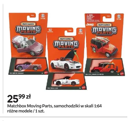 Samochodzik Matchbox Moving Parts w skali 1:64 promocja w Empik