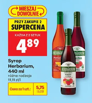 Syrop Pomar różne rodzaje Herbarium promocja w Biedronka