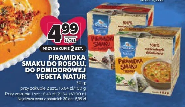 Piramidka smaku do rosołu, do pomidorowej Vegeta Natur promocja w Stokrotka