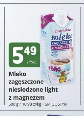Mleko zagęszczone niesłodzone light z magnezem SM Gostyń promocja w Marketvita