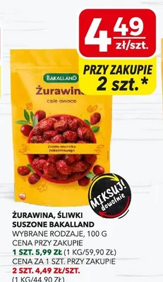 Żurawina, śliwki suszone promocja w Top Market