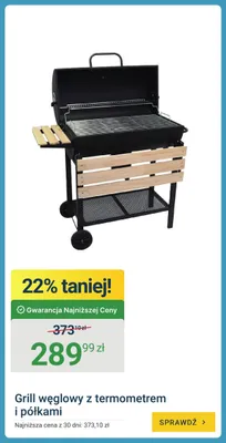 Grill węglowy z termometrem i półkami promocja w ERLI