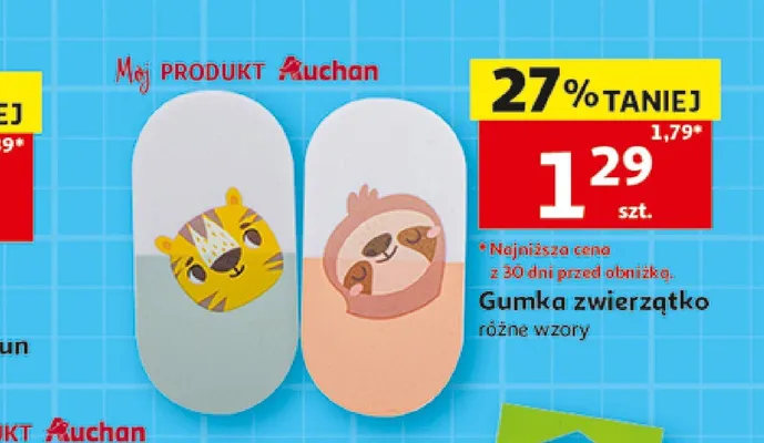 Gumka zwierzątko Auchan promocja w Auchan