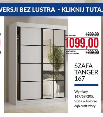 Szafa Tanger 167 dąb craft złoty promocja w Abra Meble
