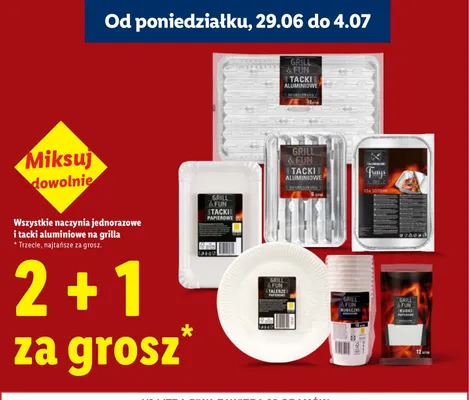 Naczynia jednorazowe i tacki aluminiowe na grilla Grill & Fun promocja w Lidl
