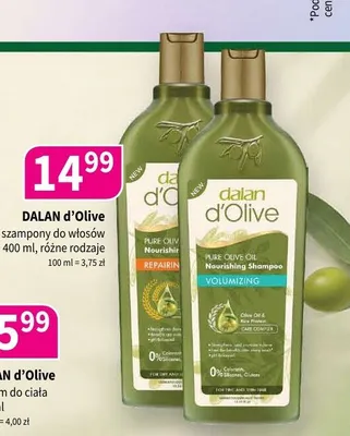 Szampon do włosów Dalan d'Olive Repairing promocja w Drogerie Polskie