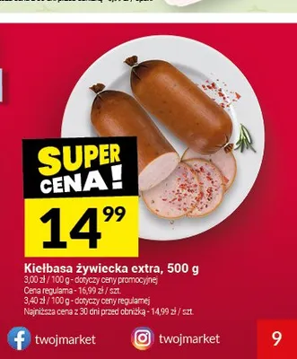Kiełbasa żywiecka extra promocja w Twój Market