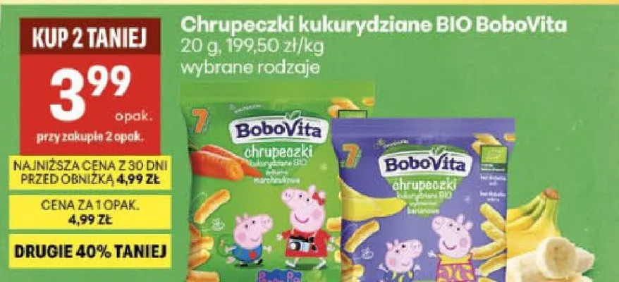 Chrupeczki kukurydziane BIO BoboVita promocja w Delikatesy Centrum
