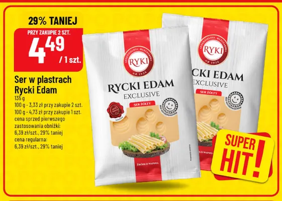 Ser w plastrach Rycki Edam promocja w POLOmarket