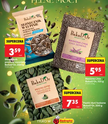 Słonecznik prażony niesolony w łupinie promocja w Biedronka