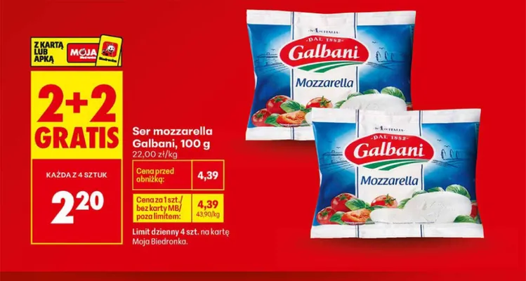 Ser mozzarella Galbani promocja w Biedronka