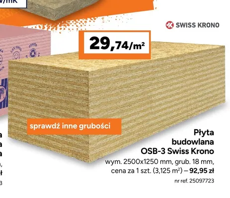 Płyta budowlana OSB-3 Swiss Krono promocja w Bricoman