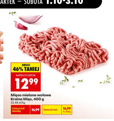 Mięso mielone wołowe Kraina Mięs promocja w Biedronka