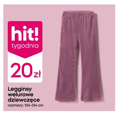 Legginsy welurowe dziewczęce promocja w Pepco