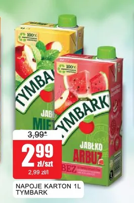 Napój karton jabłko mięta Tymbark promocja w Bingo