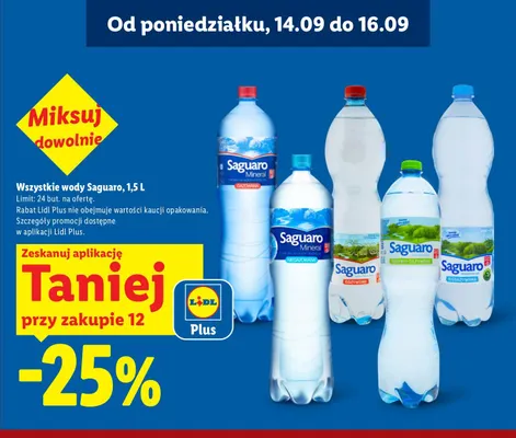 Woda gazowana Saguaro promocja w Lidl