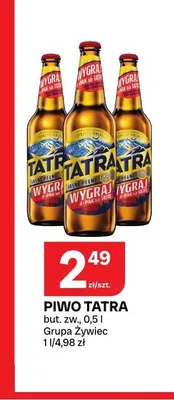 Piwo Tatra Jasne Pełne promocja w Chorten