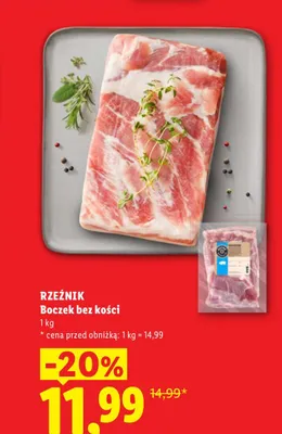 Boczek bez kości Rzeźnik promocja w Lidl