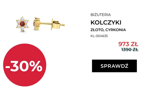 Kolczyki złote z cyrkoniami Briju promocja w Briju