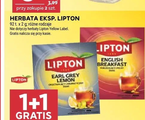 Herbata ekspresowa Lipton Earl Grey Lemon promocja w Stokrotka