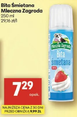 Bita śmietana mleczna zagroda promocja w Delikatesy Centrum