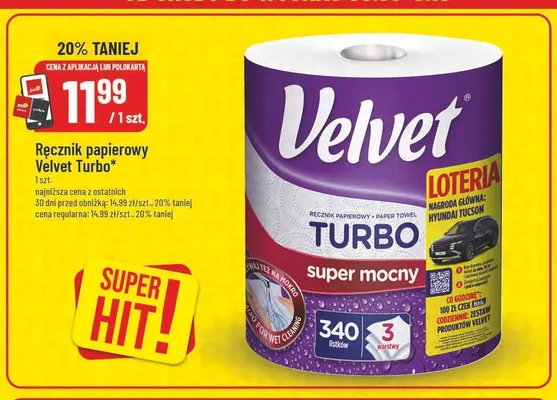 Ręcznik papierowy Velvet Turbo promocja w POLOmarket
