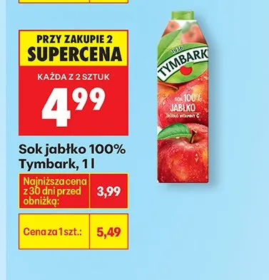 Sok jabłko 100% promocja w Biedronka