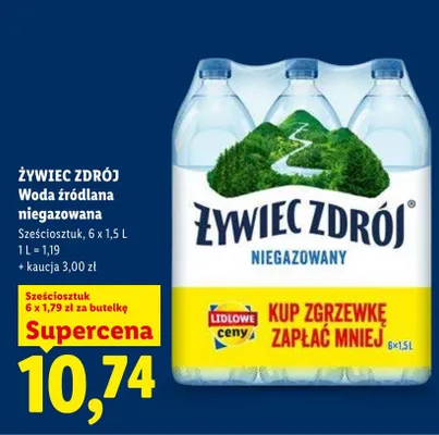 Woda źródlana niegazowana promocja w Lidl