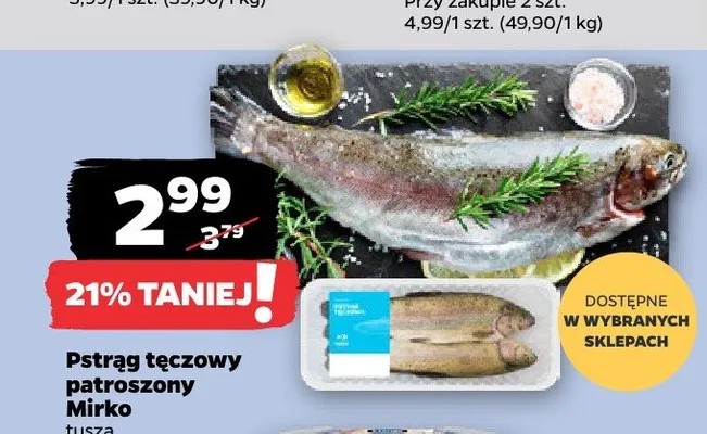 Pstrąg tęczowy patroszony Mirko tusza promocja w Netto