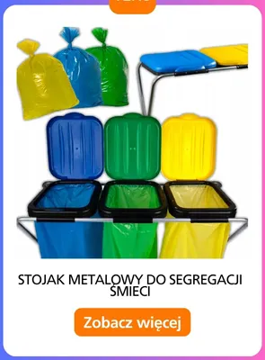 Stojak metalowy do segregacji śmieci promocja w Temu