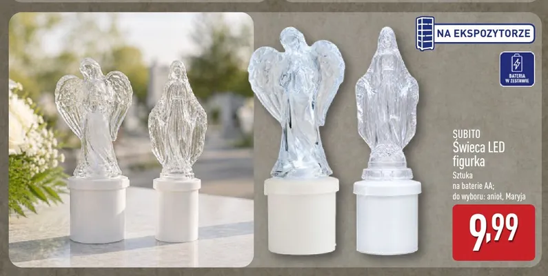 Świeca LED figurka anioł Subito promocja w Aldi