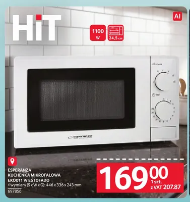 Kuchenka mikrofalowa EKO011W Estofado Esperanza promocja w Selgros