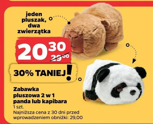 Zabawka pluszowa 2 w 1 panda lub kapibara promocja w Netto