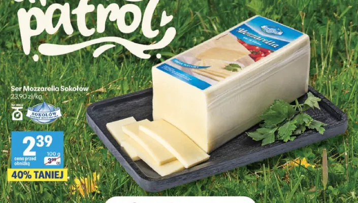 Ser Mozzarella Sokołów promocja w Delikatesy Centrum