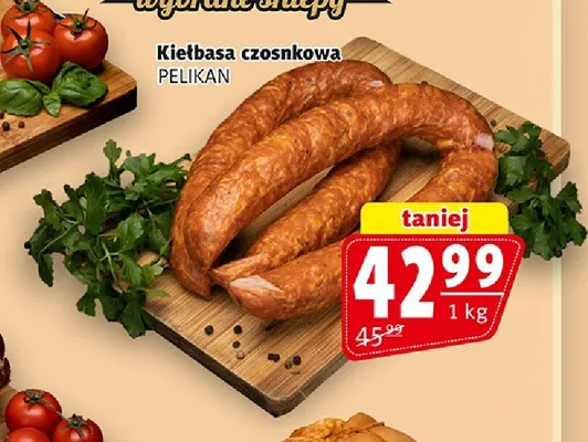 Kiełbasa czosnkowa Pelikan promocja w Prim Market