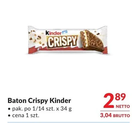 Baton Crispy Kinder promocja w Makro
