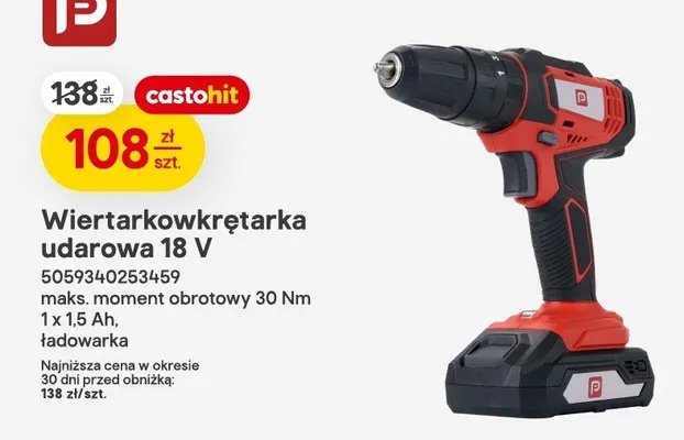 Wiertarkowkrętarka udarowa 18V promocja w Castorama
