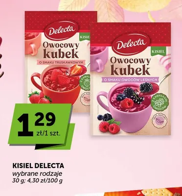 Kisiel Owocowy kubek o smaku owoców leśnych Delecta promocja w ABC