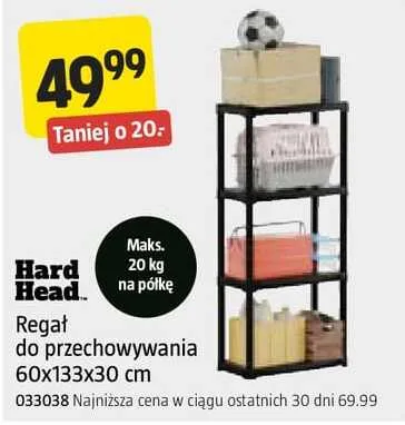 Regał do przechowywania Hard Head 60x133x30cm promocja w Jula
