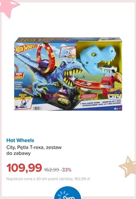 City Pętla T-rexa zestaw do zabawy Hot Wheels promocja w Smyk