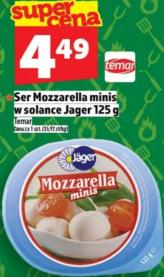 Ser Mozzarella minis w solance Jager 125g promocja w TOPAZ