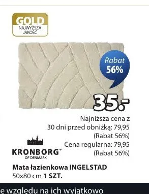 Mata łazienkowa KRONBORG INGELSTAD 50x80cm promocja w Jysk