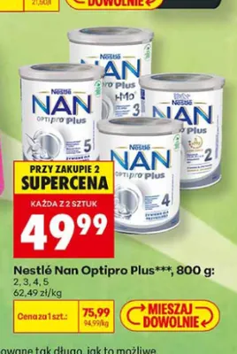 Mleko modyfikowane Nestlé NAN Optipro Plus 2 promocja w Biedronka