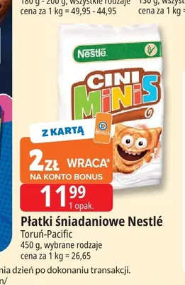 Płatki śniadaniowe Nestlé Cini Minis promocja w Leclerc