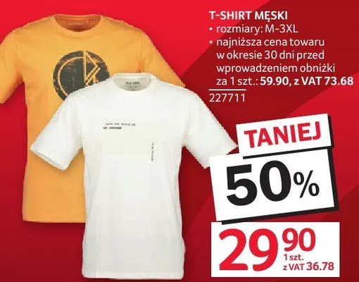 T-shirt męski rozmiary M-3XL promocja w Selgros