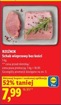Schab wieprzowy bez kości Rzeźnik promocja w Lidl